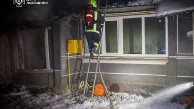 У Львівській області вогнеборці врятували з палаючого будинку двох котів