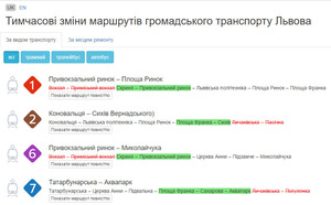 У Львові запустили он-лайн сервіс для відстеження зміни маршрутів громадського транспорту