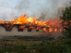 На Львівщині горіла господарська будівля аграрного коледжу (фото)