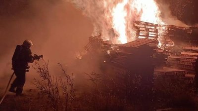 У Львові на вулиці Зеленій горіли десятки палетів та автомобіль