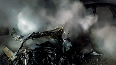 На Львівщині під час руху загорівся електромобіль (ФОТО)