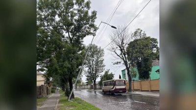 У Львові водій збив електроопору і втік (ВІДЕО)