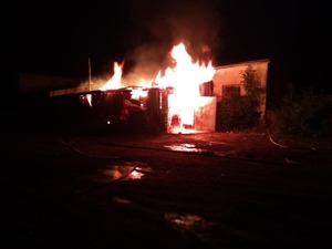 У Добромилі в приміщенні лісгоспу сталася мастабна пожежа (фото)