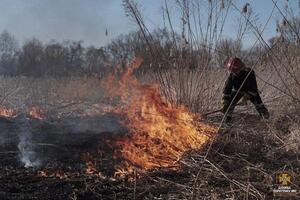 Рятувальники Львівщини тричі виїжджали на гасіння пожеж сухої трави