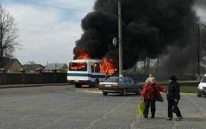 У Дрогобичі під час руху загорівся автобус  (фото)