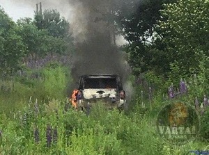 Біля Львова згорів автомобіль