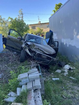 У Львові водій «Audi» зніс огорожу (ВІДЕО)