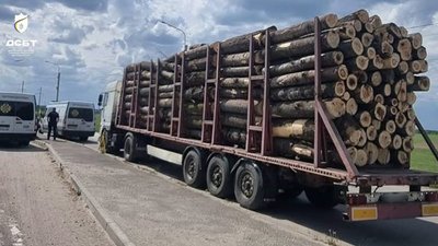 На Рівненщині оштрафують перевантажену вантажівку з деревиною