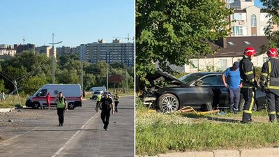 У Хмельницькому п'яна водійка збила електроопору та жінку з сином на електросамокаті