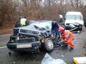 На Львівщині рятувальники деблокували водія з потрощеної автівки (фото)