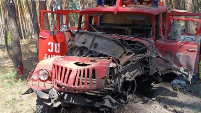 На Харківщині підірвався пожежний автомобіль під час гасіння лісової пожежі (ФОТО)