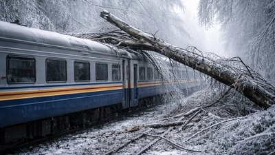Під час руху поїзда дерево впало на пасажирський вагон поїзда Запоріжжя-Львів (ВІДЕО)