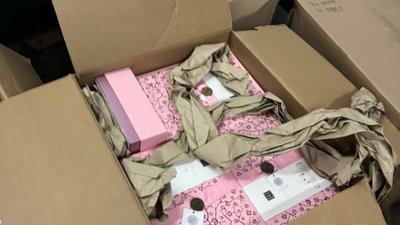 На Львівщині у мікроавтобусі виявили косметику на півмільйона гривень