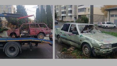 З вулиць Львова на арештмайданчик поліції забрали дві занедбані автівки (ФОТО)