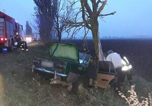 На Хмельниччині автомобіль врізався у дерево, водій у реанімації (фото)