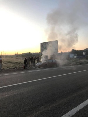 Під Львовом, під час руху, загорівся автомобіль (фото, відео)