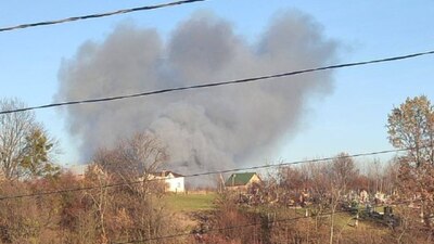 У місті неподалік Львова спалахнула масштабна пожежа (ВІДЕО)