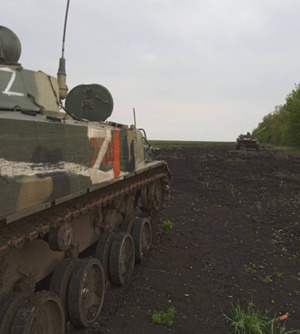 Російські мародери прив’язали до БМП викрадену свиню і поїхали обідати до пекла (ФОТО)