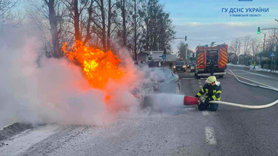 На трасі Львів - Рава Руська під час руху загорівся автомобіль (ФОТО)