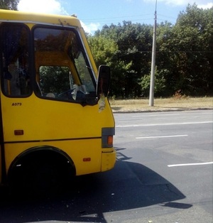 Водій маршрутки дзеркалом заднього виду відправив чоловіка у лікарню