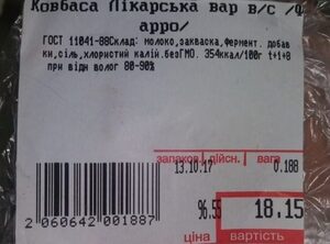 У Луцьку чоловік купив ковбасу, у складі якої немає м'яса (фото)