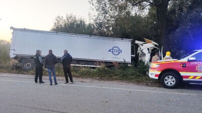 Водій вантажівки врізався у дерево на Рівненщині: кабіну сплющило (ФОТО)