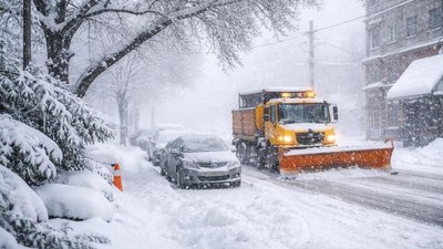 На Львівщині через сильні снігопади рух транспорту автодорогами сильно ускладнений