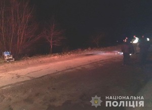 Поліцейські встановлюють водія автомобіля, який на смерть збив пішохода в селі Карпилівка і втік