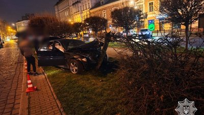 У Львові 22-річний водій протаранив дерево