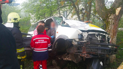 На Львівщині вранці легковий автомобіль злетів з дороги (ФОТО)