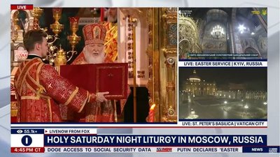 Під час трансляції великоднього богослужіння ПЦУ, канал Fox News підписав Київ російським містом