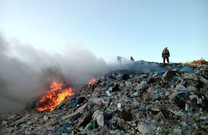 На Львівщині горіло сміттєзвалище, пожежу гасили понад 7 годин